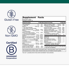 Metagenics Multigenics tablets close-up highlighting fast-dissolve formula for quick absorption.
