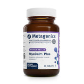 Metagenics MyoCalm Plus bottle promotes relaxation in daily routines.