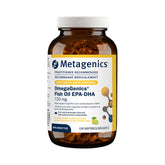 Metagenics OmegaGenics bottle front view showcases premium omega-3 packaging