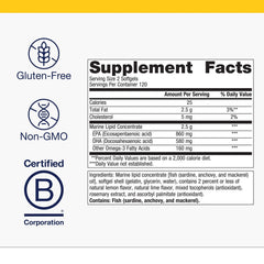 Metagenics OmegaGenics fish oil bottle front highlighting high-potency EPA-DHA for wellness.