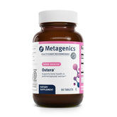 Metagenics Ostera bottle front, supports bone health for postmenopausal women