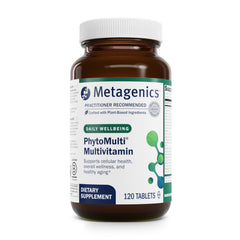Metagenics PhytoMulti Without Iron bottle front for daily nutrition.