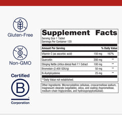 Closeup of Metagenics Sinuplex tablets highlighting easy daily intake.