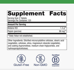 Metagenics SpectraZyme Betaine HCl with Pepsin capsules closeup