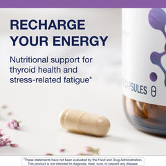 Metagenics Thyrosol ingredients shot featuring zinc and selenium for thyroid function