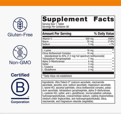 Close-up of Ultra Potent-C 500 tablet highlighting easy-to-swallow design.