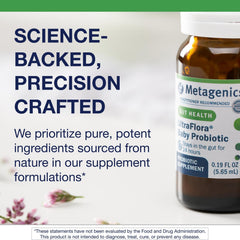 Bottle label highlights gluten-free and vegetarian formula for families.
