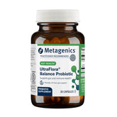Metagenics UltraFlora Balance bottle front; convenient daily probiotic for gut health