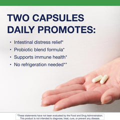 Metagenics UltraFlora Intensive Care packaging emphasizing 20 billion CFU and Lactobacillus plantarum 299v.