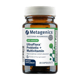 Metagenics UltraFlora Probiotic + Multivitamin bottle — supports daily digestive balance.