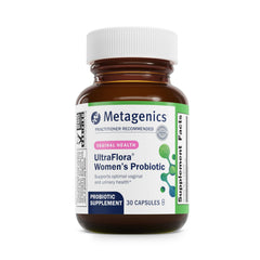 Metagenics UltraFlora Womens Probiotic bottle promotes daily feminine balance and urinary comfort