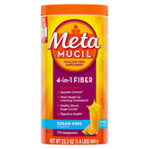 Metamucil orange powder tub ready to mix supports digestive health.