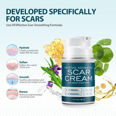Metetas Scar Cream packaging shown for simple at-home care