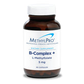 MethylPro B-Complex bottle front view with vegan capsules