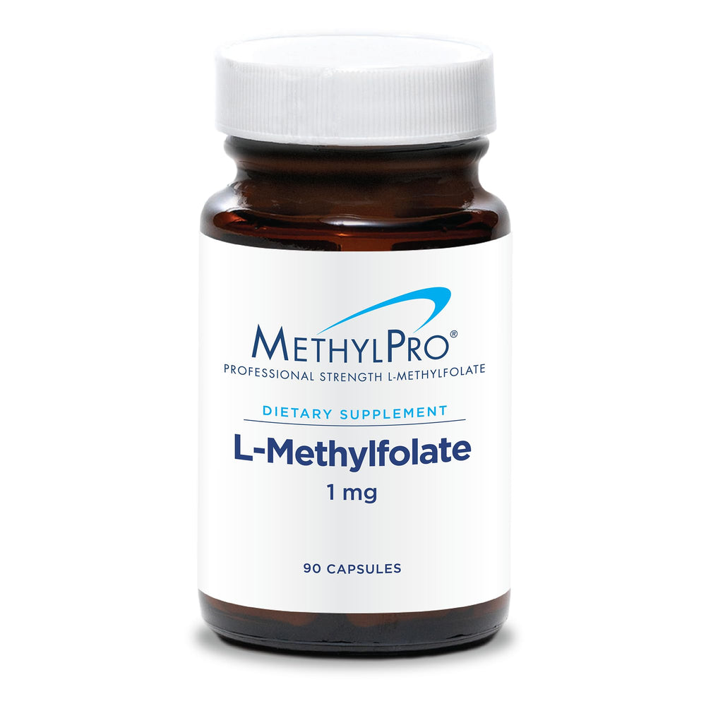 MethylPro L-Methylfolate 1mg bottle front view for daily use