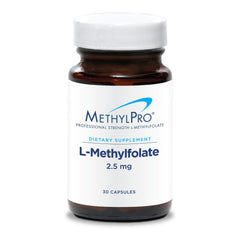 MethylPro L-Methylfolate 2.5mg bottle ready for daily brain health support.