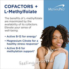 MethylPro L-Methylfolate capsules closeup highlighting high-dose form for daily wellness.