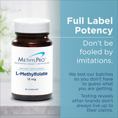 MethylPro L-Methylfolate capsules close-up highlighting pure active folate for brain health