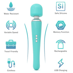Metooka massager charging via USB for on-the-go ready use.