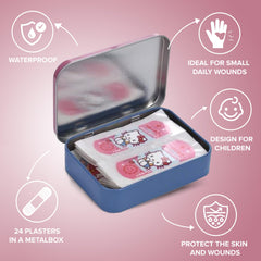 Mevsim Store licensed bandages featuring Hello Kitty in a travel-ready metal tin