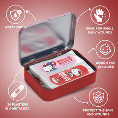 Mevsim Store licensed bandages tin with colorful designs for kids.