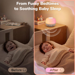 Mewaii sound machine provides 100 volume levels for a tailored sleep experience.