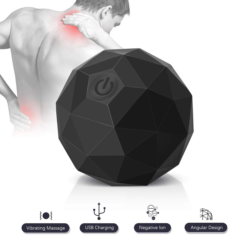 MEXITOP electric vibrating massage ball front view with 2-speed control for warmups and recovery