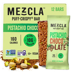 Mezcla Puff Crispy Protein Bar close-up shows light puff-crispy texture for a quick snack