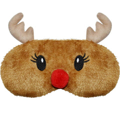 Mezeic Christmas Reindeer Sleep Mask with plush fabric blocks light for restful nights