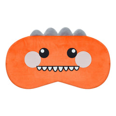Mezeic orange dinosaur sleep mask blocks light for peaceful rest during travel