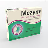 Mezym Forte 3500 bottle shown with label, supporting digestion after meals