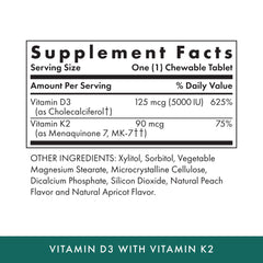 MICHAEL'S D3 K2 chewables closeup highlighting apricot flavor