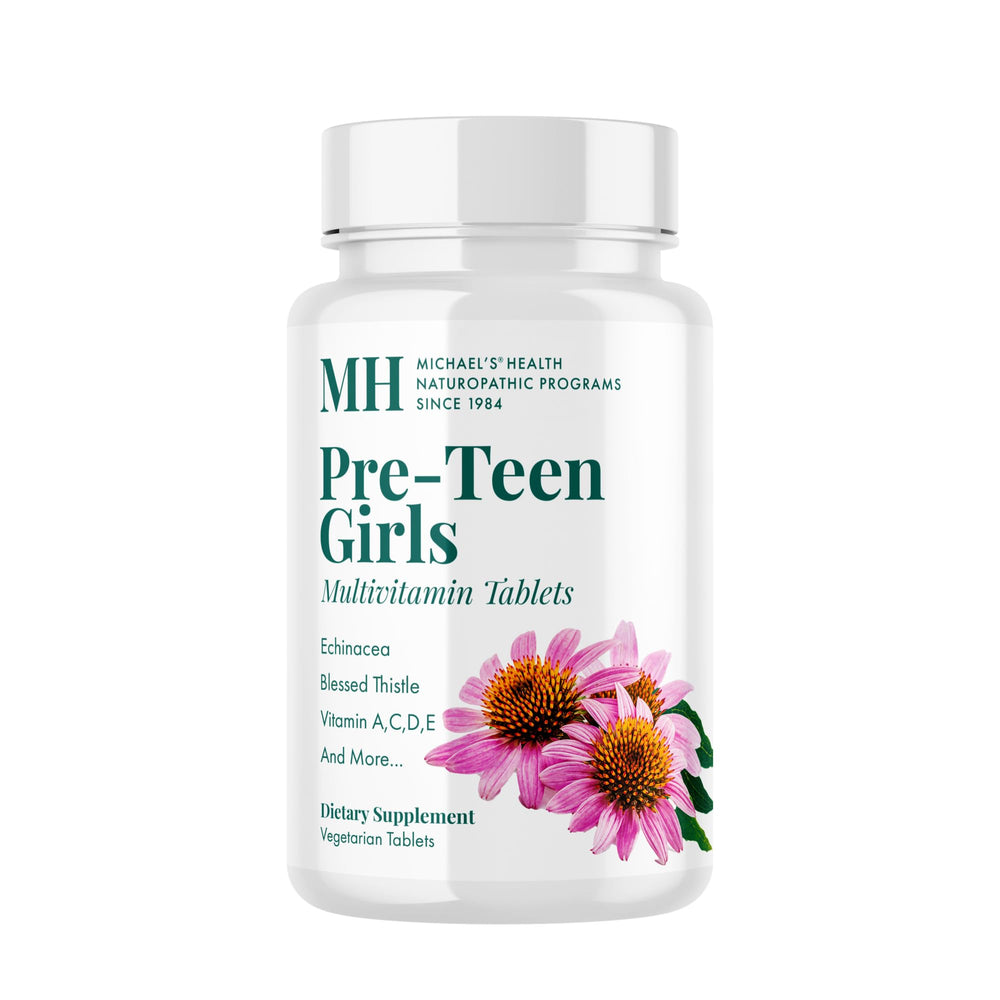 MICHAEL'S Health Naturopathic Pre-Teen Girls bottle front for daily growth support.