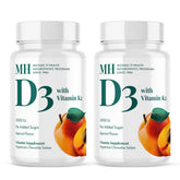 MICHAEL'S Vitamin D3 + K2 apricot chewables bottle close-up for bone and immune support