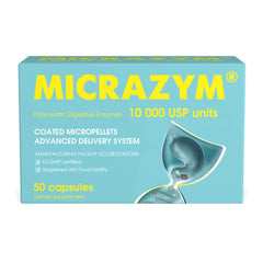 Micrazym AVVA pancreatic enzymes bottle front view for daily digestion support.