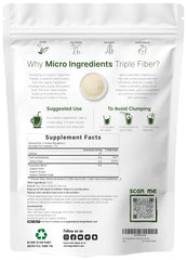 Scoop next to Micro Ingredients triple fiber powder highlighting convenient daily use