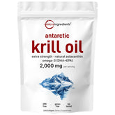 Micro Ingredients Antarctic Krill Oil bottle front showing premium omega-3 blend for daily support