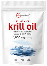 Micro Ingredients Antarctic Krill Oil bottle with omega-3 rich formula for daily wellness