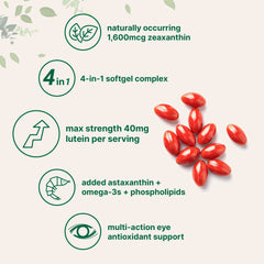Micro Ingredients astaxanthin softgels emphasize antioxidant support for healthy vision