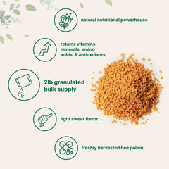 Micro Ingredients bee pollen granules scooped for convenient daily servings.
