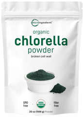 Micro Ingredients chlorella powder package front, ideal for daily green smoothies