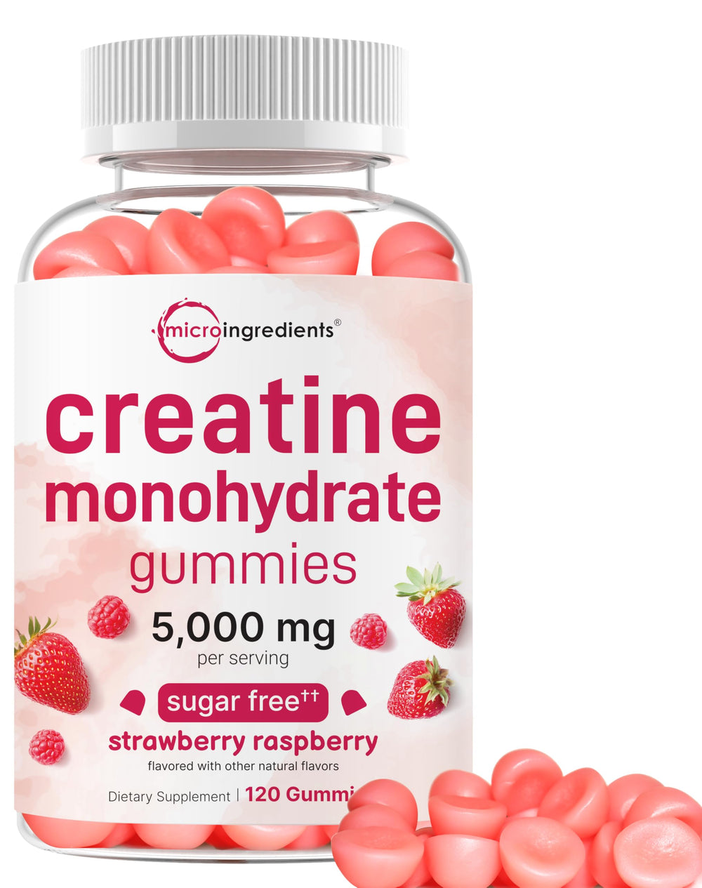 Micro Ingredients Creatine Gummies bottle supporting daily performance.