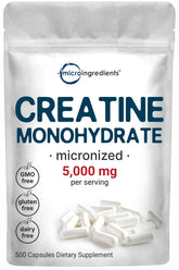 Micro Ingredients Creatine Monohydrate bottle close-up highlighting purity