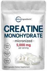 Micro Ingredients Creatine Monohydrate bottle close-up highlighting purity