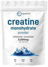 Micro Ingredients creatine monohydrate powder in a bag for daily use