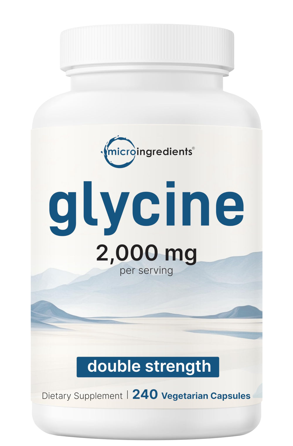 Micro Ingredients Glycine 2000mg bottle promotes restful sleep support