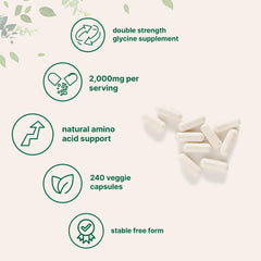 Micro Ingredients Glycine bottle highlights non-GMO and gluten-free badge