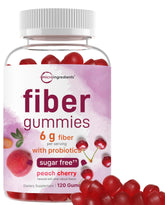 Gomitas Micro Ingredients en envase, consumo diario de fibra práctico.