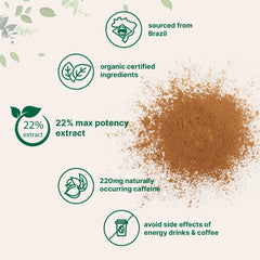 Micro Ingredients guarana powder package closeup highlights organic, non-GMO quality.