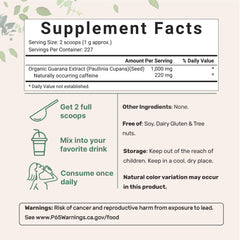 Micro Ingredients guarana powder scoop ready to blend into drinks for energy.